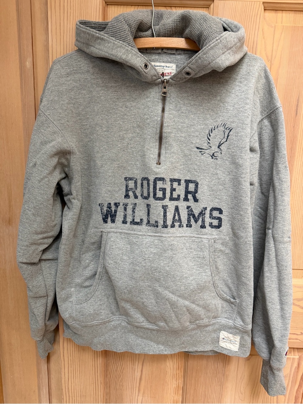 Roger Williams University Half-Zip Hooded Sweatshirt + RWU Athletics T-shirt